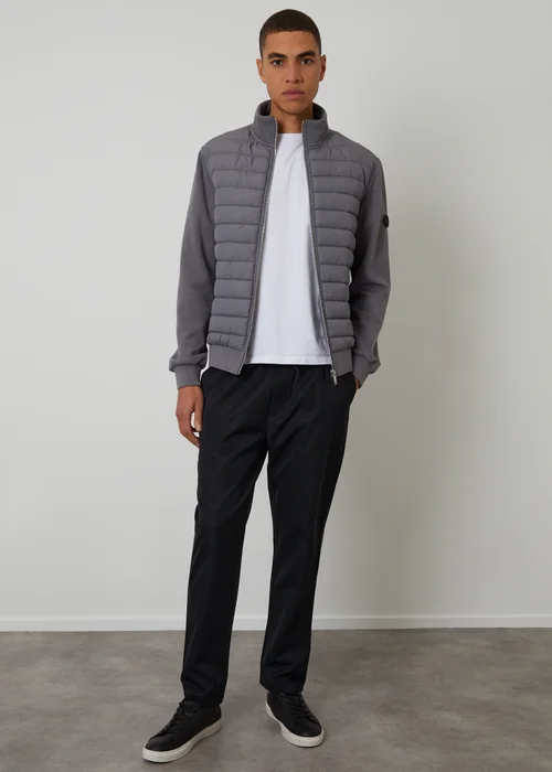 Threadbare Black Straight Fit Drawcord Trousers - M Image 3