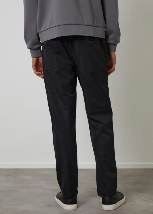 Threadbare Black Straight Fit Drawcord Trousers - M Image 2