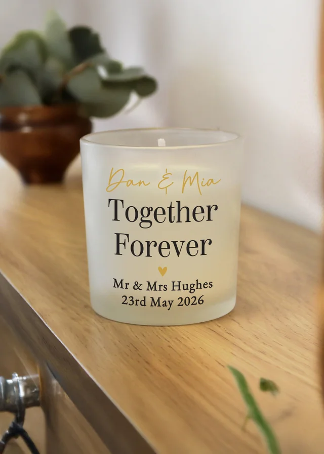Personalised Memento Company Black & Gold Frosted Candle