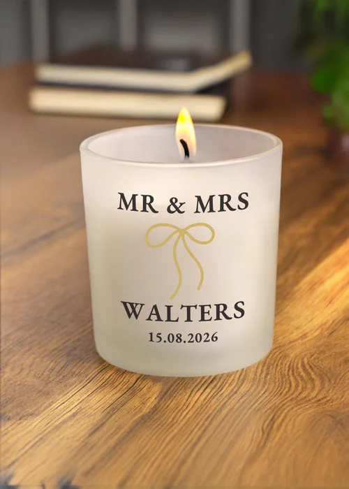 Personalised Memento Company Black & Gold Mr & Mrs Frosted Candle - One Size Image 2