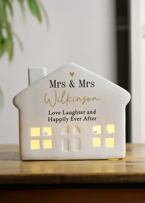 Personalised Memento Company Black & Gold LED Ceramic House - One Size Image 2