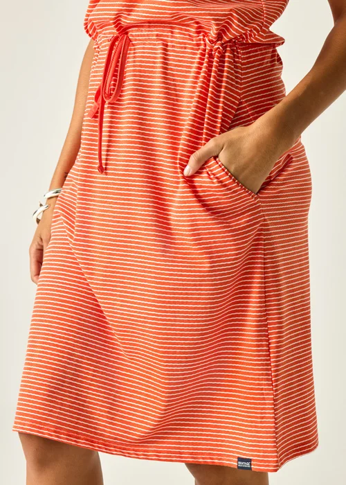 Regatta Tangerine Tango White Wavy Stripe Amorie Dress - 10 Image 4