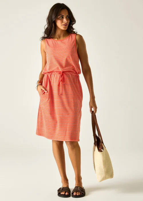 Regatta Tangerine Tango White Wavy Stripe Amorie Dress - 10 Image 1