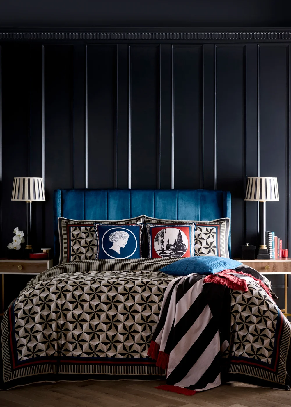 Laurence Llewelyn-Bowen Goddess Velvet Teal Filled Cushion - 43W X 43D Image 5