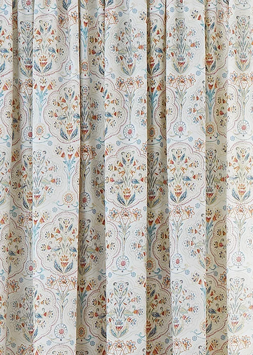 Dreams & Drapes Edena Decorative Floral Lightweight Natural Pencil Pleat Curtains - 66W X 72D (168x183cm) Image 3