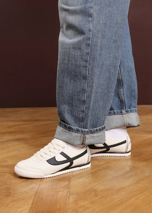 Where's That From Brisa Beige Court Trainer With Black Stripe - 4 Image 1