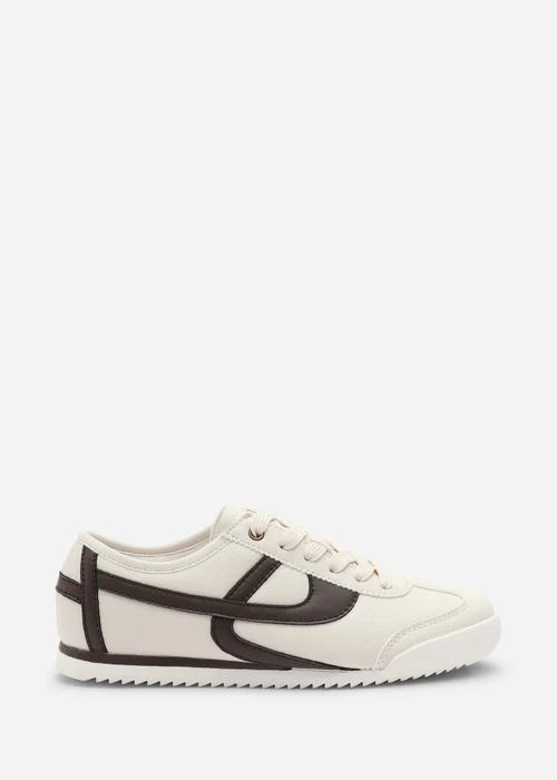 Where's That From Brisa Beige Court Trainer With Brown Stripe - 7 Image 1