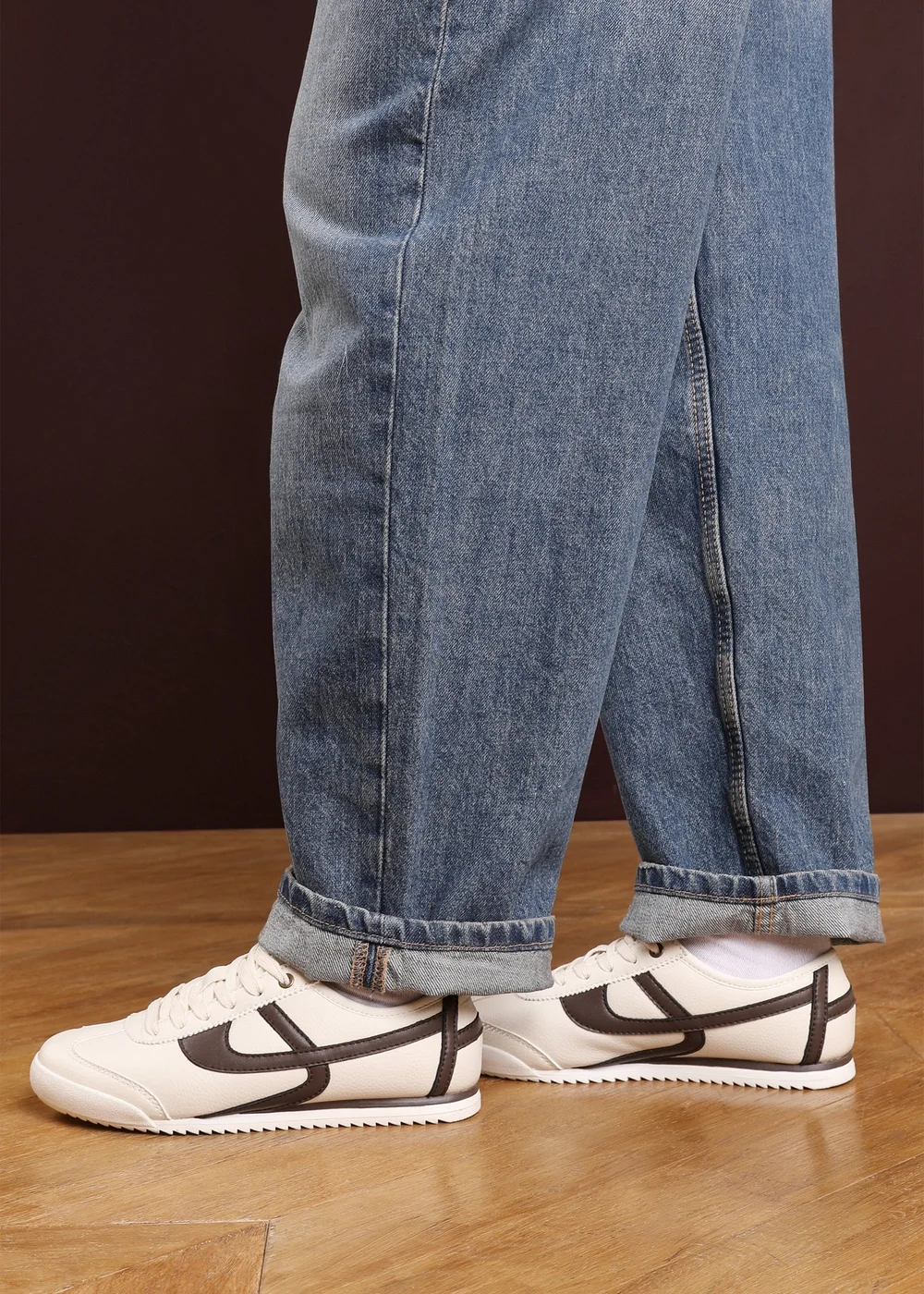 Where's That From Brisa Beige Court Trainer With Brown Stripe - 7 Image 2