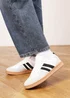 Where's That From Venice White Retro Lace-Up Stripes Trainer - Size 6 Image 6