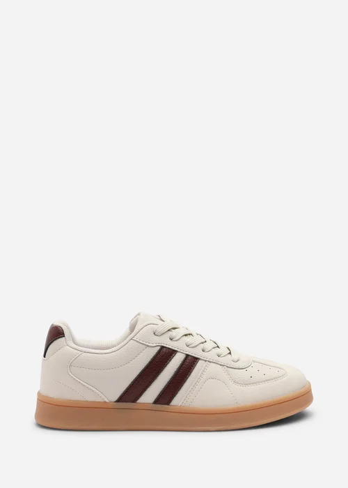 Where's That From Venice Beige Retro Lace-Up Stripes Trainer - 8 Image 2