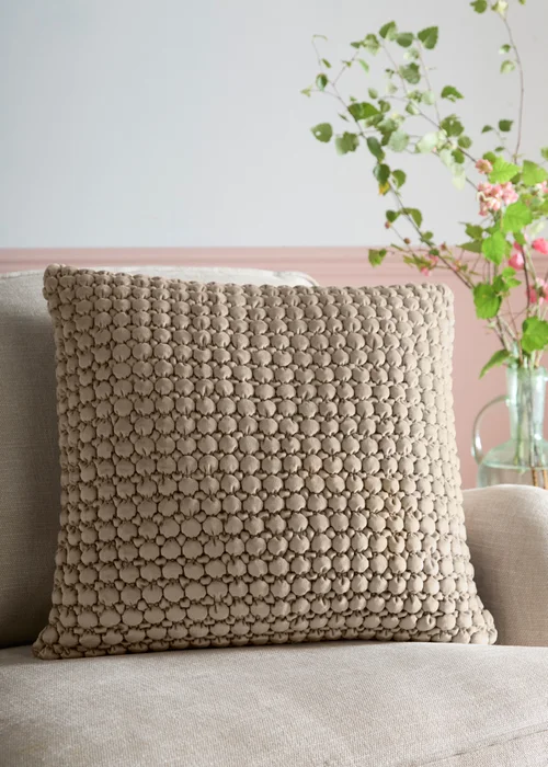Appletree Bobble Tufted Natural Filled Cushion - 55 x 55cm Image 1