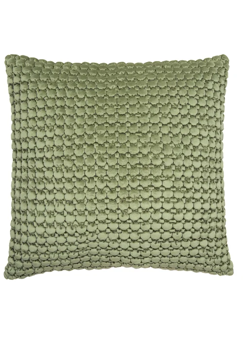 Appletree Bobble Tufted Olive Filled Cushion - 55 x 55cm Image 2