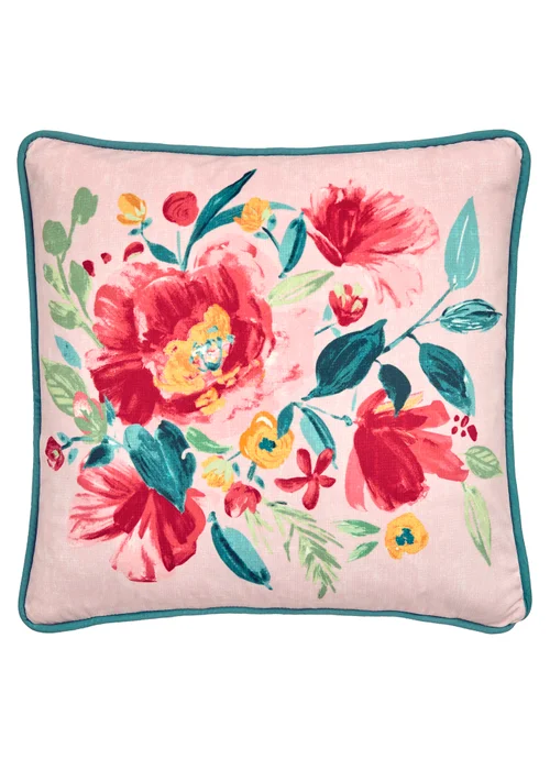 Dreams & Drapes Abstract Poppy Breathable Red Filled Cushion - 43W X 43D Image 3