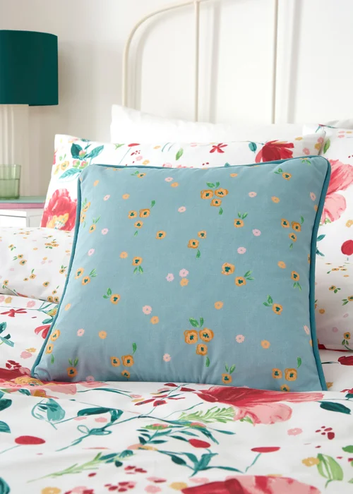 Dreams & Drapes Abstract Poppy Breathable Red Filled Cushion - 43W X 43D Image 2