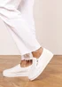 Where's That From Florina White Zip Trainer With Diamante Toe - Size 3 Image 6