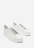 Where's That From Eliane White Lace-up Low Wedge Trainer - 8 Image 4