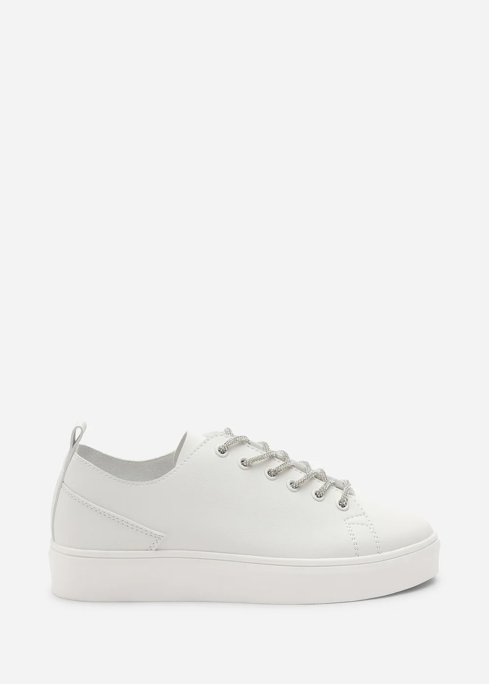 Where's That From Eliane White Lace-up Low Wedge Trainer - 8 Image 1