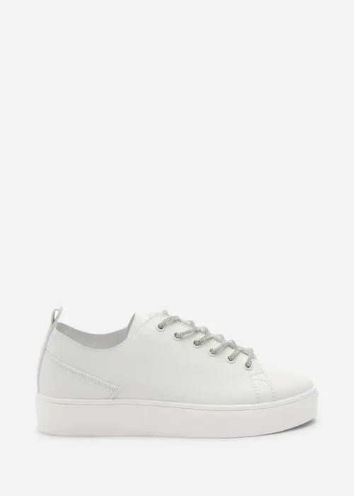 Where's That From Eliane White Lace-up Low Wedge Trainer - 8 Image 1