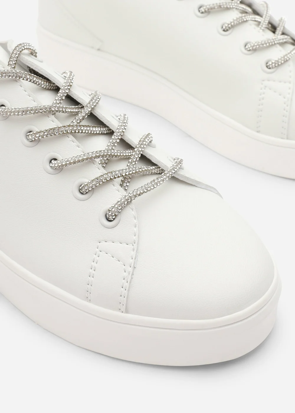 Where's That From Eliane White Lace-up Low Wedge Trainer - 8 Image 5