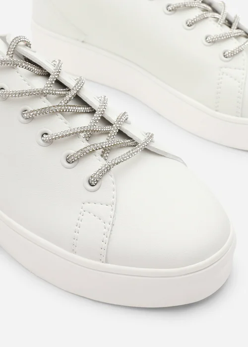Where's That From Eliane White Lace-up Low Wedge Trainer - 8 Image 5
