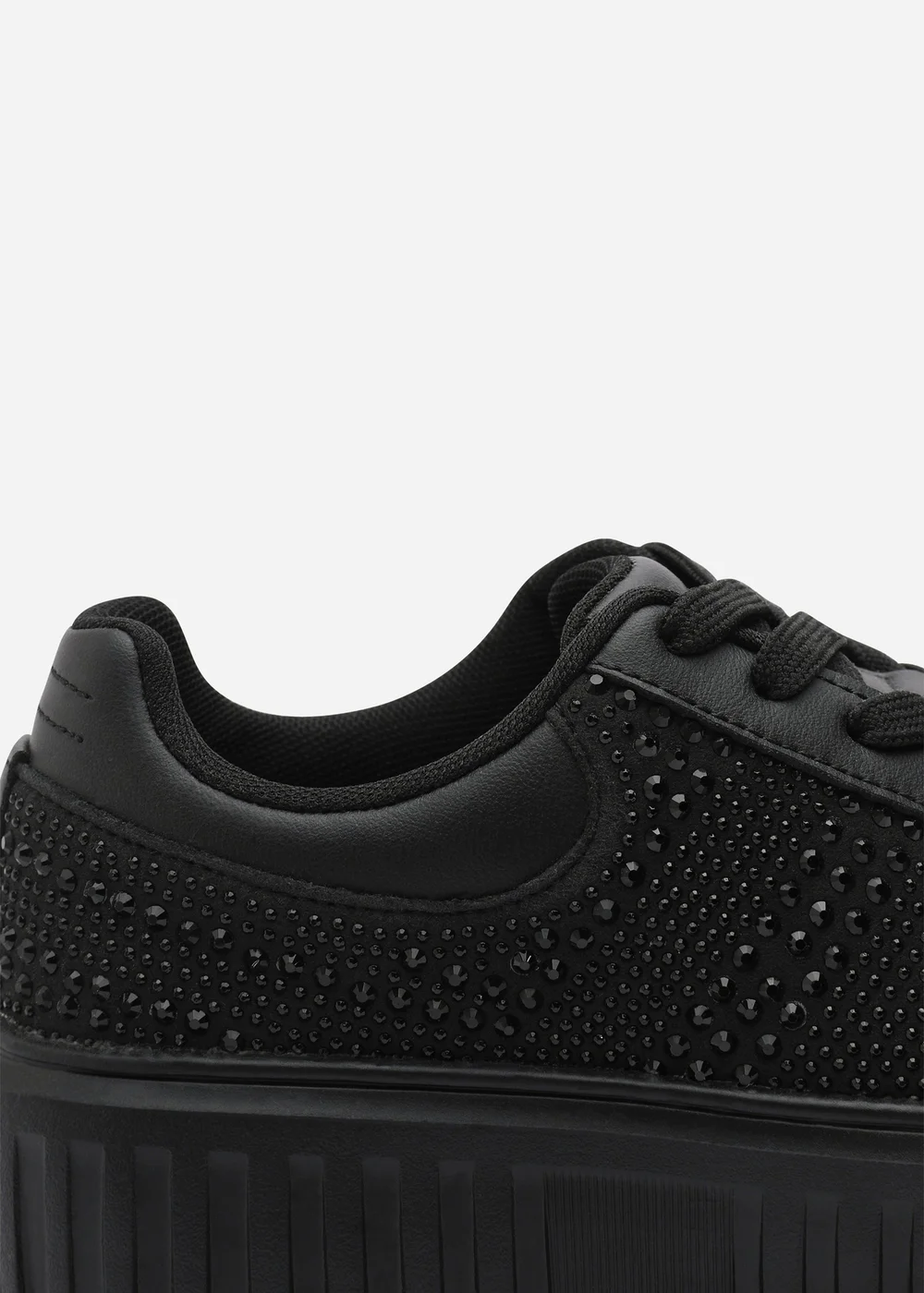 Where's That From Darcia Black Chunky Sole Trainer With Diamante Pattern - 8 Image 4