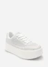 Where's That From Caia White Lace-Up Trainer With Diamante Detail - Size 3 Image 3