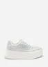 Where's That From Caia White Lace-Up Trainer With Diamante Detail - Size 3 Image 2