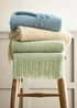 Appletree Textured Knit Heavyweight Green Throw - 130 x 180cm Image 4