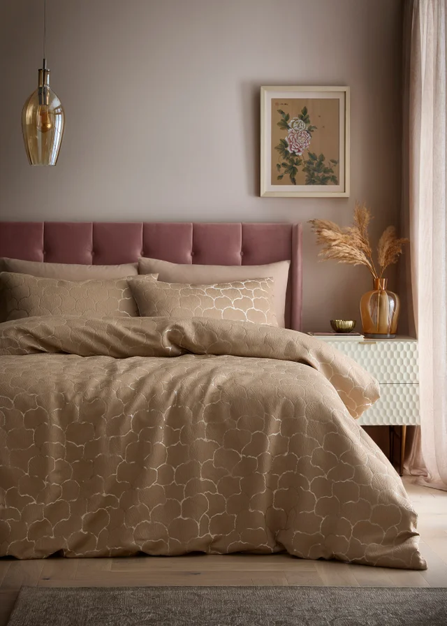 Soiree Ginko Jacquard Jacquard Natural Duvet Cover Set