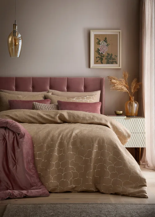 Soiree Ginko Jacquard Jacquard Natural Duvet Cover Set - Double Image 4