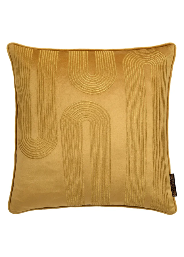 Laurence Llewelyn-Bowen Diva Embroidery Velvet Ochre Filled Cushion