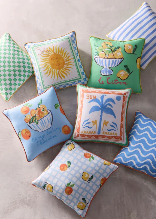 Fusion My Darling Clementine Showerproof Multi Colour Filled Cushion - 43W X 43D Image 4