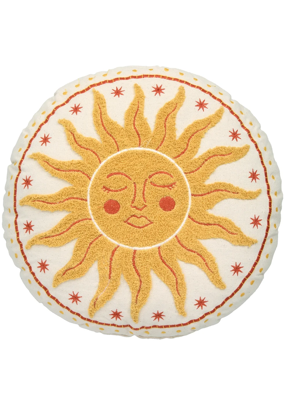 Fusion Soleil EmroideredYellow Round Cushion - 40cm Image 2