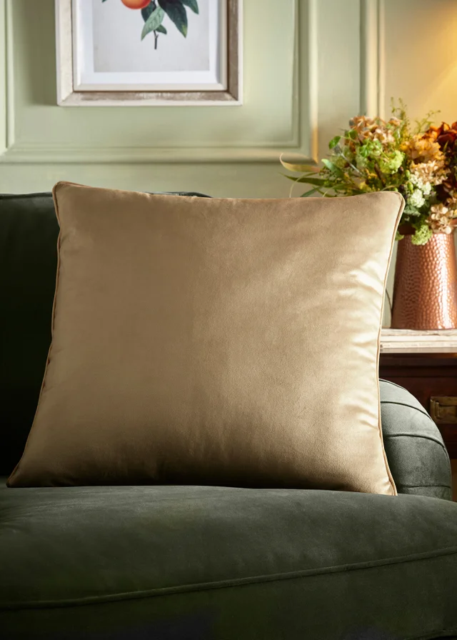 Appletree Harlan Velvet Taupe Filled Cushion