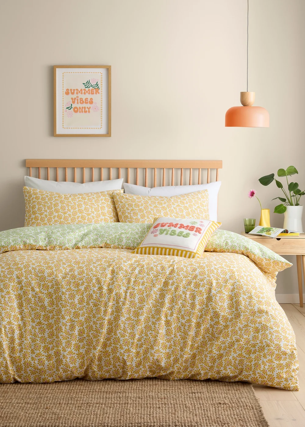 Fusion Summer Vibes Slogan EmroideredMulti Colour Filled Cushion - 43W X 43D Image 4