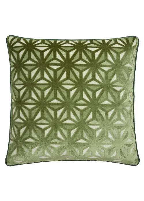 Appletree Star Geo Velvet Green Filled Cushion - 43W X 43D Image 3
