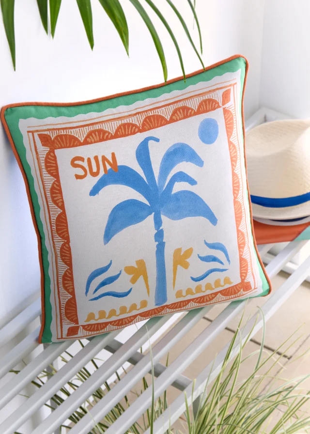 Fusion Soleil Palm Outdoor Showerproof Multi Colour Filled Cushion