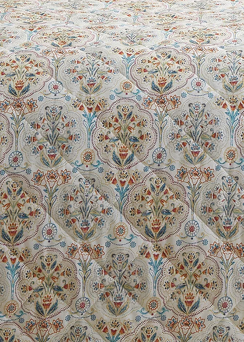 Dreams & Drapes Edena Decorative Floral Quilted Natural Bedspread - 200 x 230cm Image 2