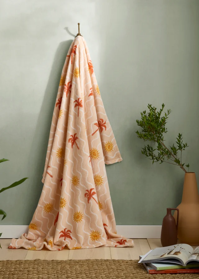 Fusion Soleil Fleece Coral Throw