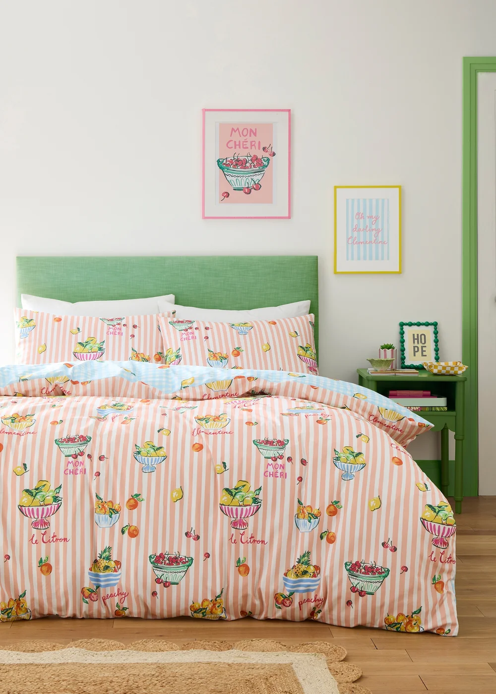 Fusion Summer Fruits Reversible Multi Colour Duvet Cover Set - Single Image 1
