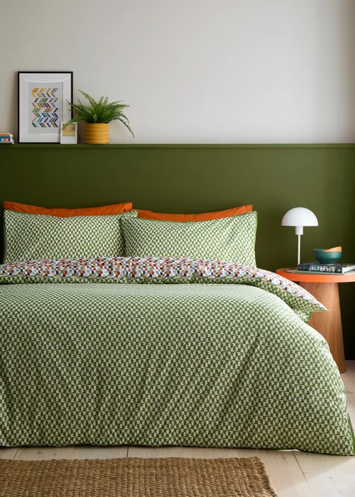 Appletree Star Geo Reversible Natural Duvet Cover Set - Single Image 3