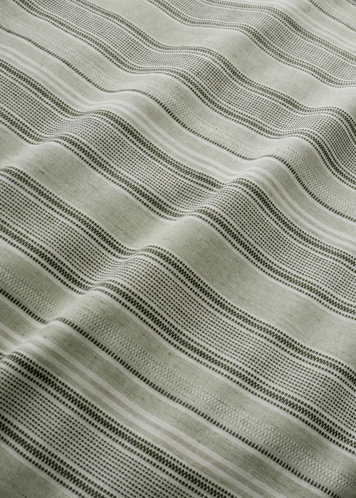 Appletree Yarn Dyed Woven Wide Stripe Reversible Green Duvet Cover Set - Single Image 3
