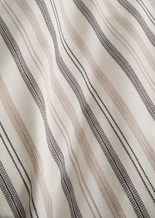 Appletree Yarn Dyed Woven Thin Stripe Reversible Natural Duvet Cover Set - Single Image 3