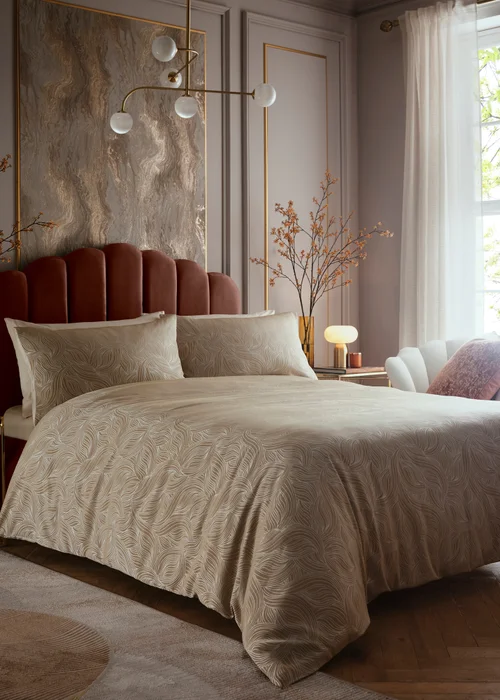 Laurence Llewelyn-Bowen Venus Grace Jacquard Natural Duvet Cover Set - Double Image 1