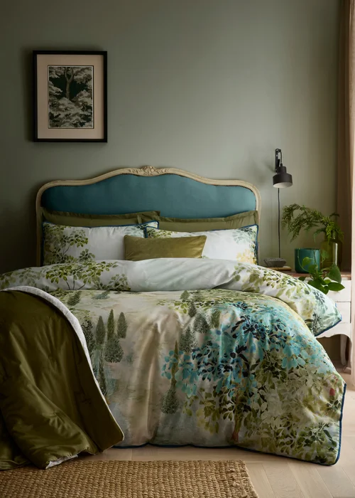 Soiree Hidden Garden Soft Touch Green Duvet Cover Set - Double Image 4