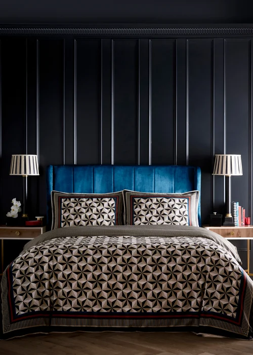 Laurence Llewelyn-Bowen Hero Soft Touch Black Duvet Cover Set - Double Image 1