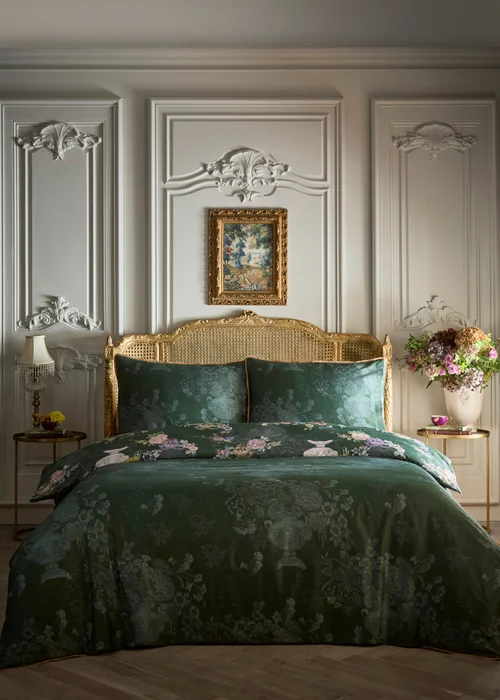 Laurence Llewelyn-Bowen Tuscan Holiday Soft Touch Green Duvet Cover Set - Double Image 4