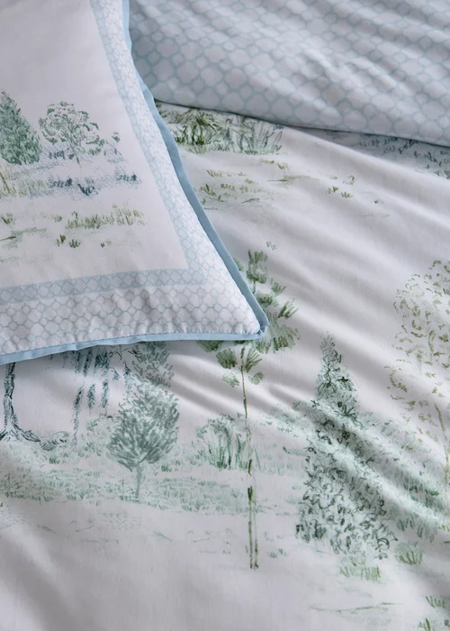 Appletree Willow Tree Scene Reversible Blue Duvet Cover Set - Double Image 3