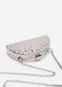 Where's That From Womens Olive Sculpted Metal Half-Moon Clutch Bag in Silver - One Size Image 5