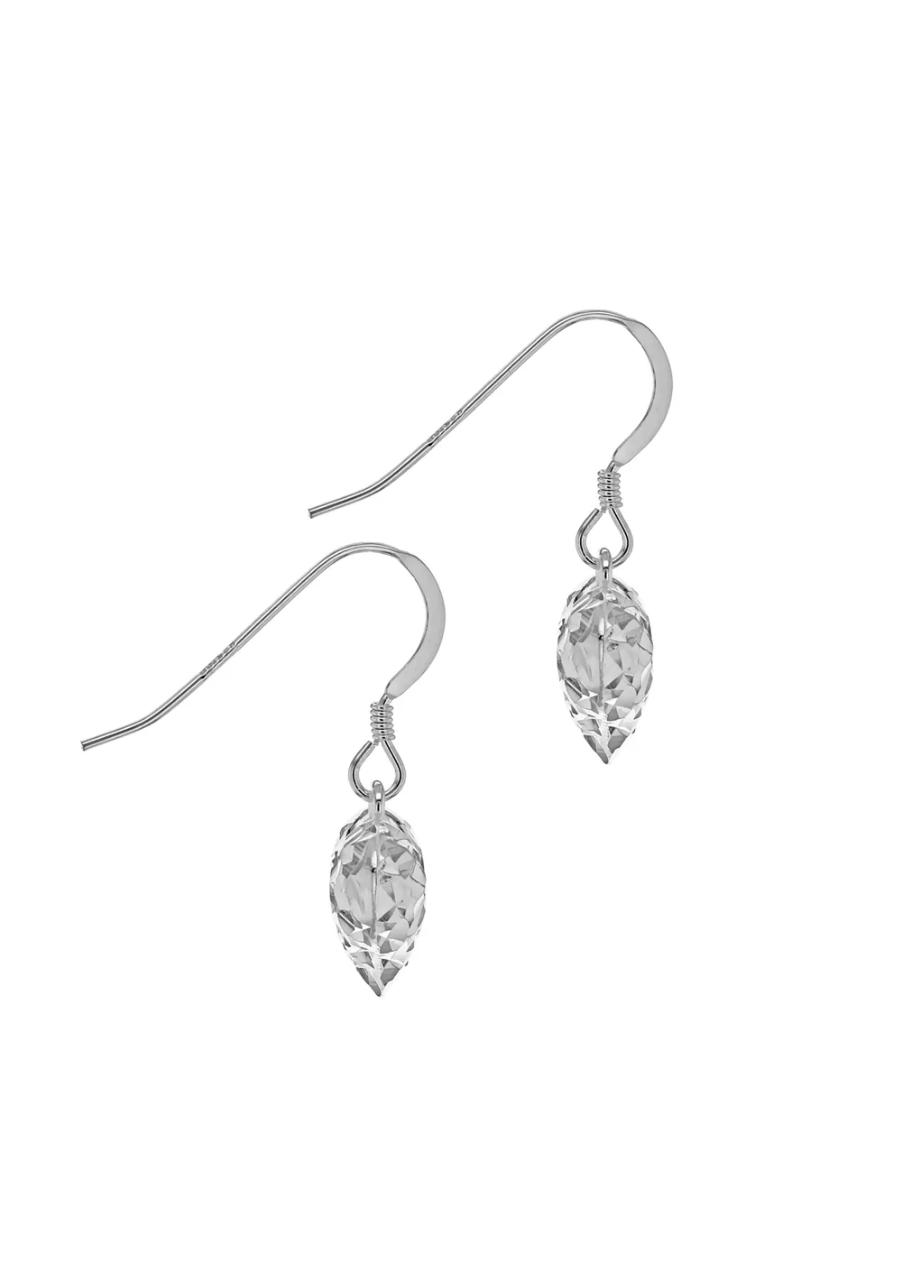 Golden Moments Sterling Silver Faceted Heart Drop Earrings - One Size Image 2
